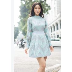 Beautiful Light Blue Lace, Body Fully Lined With Smooth Silk. Well Made. No Stain Or Holes. Low Turtle Neck, Zip Up On The Back, High Waist, Narrow Batwing Sleeves, Mini Dress. Bust: 17" Waist: 14" Arm From Armpit: 21" Length: 34.5" Inventory: #309 Light Blue Long Sleeve Mini Dress For Daywear, Lace Body, Beautiful Lights, Batwing Sleeve, Blue Lace, Vintage Dresses, Lace Dress, Vintage Ladies, Colorful Dresses