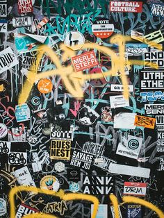 Grunge Graffiti over Stickers Wall Mural-Wall Mural-Eazywallz Grunge Graffiti, Alphabet Graffiti, Urban Pictures, Graffiti Pictures, Graffiti Alphabet, Stickers Wall, Fantasias Halloween, Photos Hd