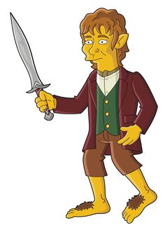 the simpsons character holding a knife in his hand