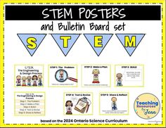 Help your students tackle STEM challenges with these easy to use stem posters. Can be used as a bulletin board set. STEM has never been so easy. Stem Bulletin Boards, Stem Posters, Science Posters, Engineering Design Process, Science Tools, Bulletin Board Sets