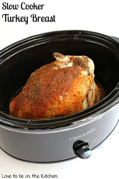 Slow Cooker Turkey Breast - Love to be in the Kitchen Turkey Breast With Bone In Crockpot, Bone In Turkey Breast In Crockpot, Small Turkey In Crockpot, Slow Cooker Bone In Turkey Breast, Slow Cooker Turkey Breast Bone In, Crock Pot Turkey Breast Bone In, Crockpot Turkey Breast Bone In, Bone In Turkey Breast Crockpot, Small Turkey Recipes