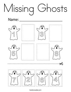 the missing numbers worksheet for kids to learn how to make their own ghost