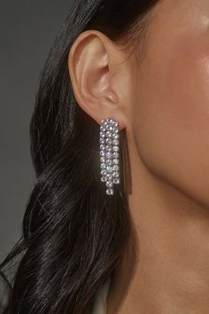 These classic and timeless earrings bring a touch of quiet luxury to any outfit. Featuring cascading cz stones, they provide the ultimate sparkle and lightweight fluid movement, making them an essential addition to your jewelry collection. Diamond Drop Earrings With Rhinestones, Timeless Earrings, Fluid Movement, Modern Love, Quiet Luxury, Dream Jewelry, Bride Bridal, Fine Jewellery Earrings, Cz Stone