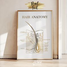 Hair Anatomy Poster, Real Foil Print, Hair Wall Art, Dermatologist Gift, Beauty Clinic Decor, Med Spa Poster, Hair Removal, Hair Treatment Foil printing is an original and bright decoration for your interior and a wonderful gift for friends and family! All posters are printed on smooth, thick paper. Please note, this is an intricate handmade piece and each poster is printed specifically for you, so the foil coating may have tiny imperfections. This is normal and does not affect the overall appearance of the poster and also makes it unique. PLEASE NOTE! International delivery times usually range from 7 to 21 days (depending on the destination country). Please take this into account if you need your order by a certain date. The print is sent UNFRAMED. The frame in the photo is for example on Beauty Clinic Decor, Hair Anatomy, Hair Wall Art, Spa Poster, Hair Wall, Clinic Decor, Anatomy Poster, Matrix Hair, Silver Foil Printing