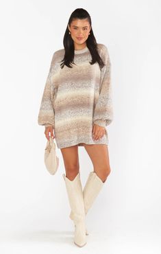 Timothy Tunic Sweater ~ Neutral Space Dye Knit Unrealistic Wishlist, Maternity Dress Outfits, Boho Maternity, Romper And Jacket, Baddie Fits, Dye Dress, Post Apocalypse, Fuzzy Sweater, Gameday Outfit