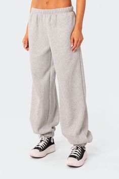 PRODUCT INFO Sweatpants Oversized fit Cotton, Polyester Model wears size S Model height is 5'9 Item care: Wash with similar color Sweatpants Aesthetic, Trendy Outfit Inspo, Oversized Sweatpants, Cozy Pants, Grey Sweats, Sweatpants Style, Wide Leg Sweatpants, Grey Sweatpants, Knit Pants