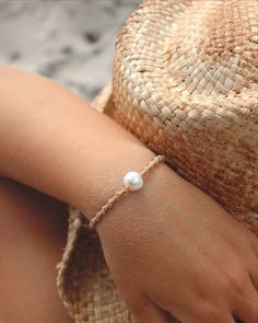 Minimalistic Freashwater Pearl Macrame Woven Bracelet - Etsy Pearl Macrame Bracelet, Bohemian Pearl Bracelets For The Beach, Bohemian Pearl Bracelets For Beach, Dainty Adjustable Pearl Bracelet For Beach, Beachy Boho Style, Boho Style Bracelets, Xmas Gifts For Her, Ocean Inspired Jewelry, Latest Bracelets