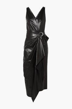 Shop on-sale ISABEL MARANT Fanelia asymmetric wrap-effect leather midi dress for Woman. Browse the best deals from ISABEL MARANT and luxury fashion at The Outnet. Metallic Accessories, Leather Clothes, Leather Midi Dress, 80s Party, Darling Dress, Leather Dresses, Midi Length Dress, Fashion Items, Leather Dress