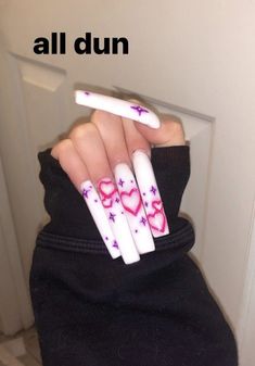 Valentine Nail, Long Acrylic Nail Designs, Drip Nails, Grunge Nails, Dope Nail Designs, Long Acrylic Nails Coffin, Acrylic Nails Coffin Pink, Long Acrylic, Long Square Acrylic Nails