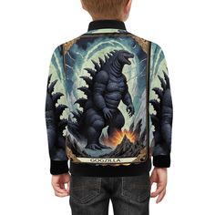 Kinder Bomber Jacke mit Taschen Godzilla Gojira Kaiju von UrbanShopEU auf Etsy