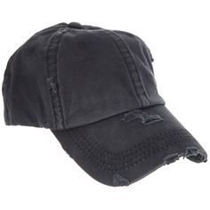 Can't decide between a high pony and a stylish cap? Now you don't have to! Black Ponytail Baseball Cap is a highly distressed canvas cap with an opening in the back to allow you to wear your hair in a high ponytail. Perfect for staying stylish while out in the sun, this trendy cap will coordinate with any outfit!     Details:   Content: 100% Cotton Trendy Adjustable Soft-washed Hat, Trendy Washed Hats With Curved Bill, Trendy Adjustable Distressed Hat, Trendy Distressed Adjustable Hat, Trendy Washed Curved Bill Hats, Distressed Adjustable Baseball Cap For Spring, Trendy Distressed Baseball Cap, Black Distressed Adjustable Hat, Distressed Adjustable Spring Baseball Cap