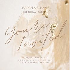 a birthday party card with the words you're engaged written in cursive writing