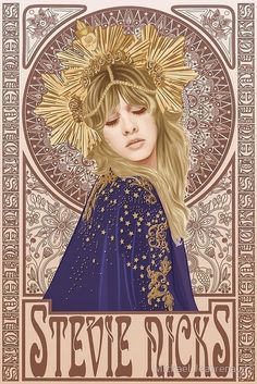 a painting of a woman wearing a crown with the words steve nicks on it