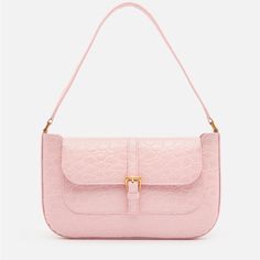 Miranda Croc Embossed Leather Shoulder Bag. Brand New With Tags And Comes With Dust Bag Classic Pink Rectangular Shoulder Bag, Pink Evening Baguette Bag With Gold-tone Hardware, Pink Baguette Bag With Gold-tone Hardware For Evening, Elegant Pink Satchel Baguette Bag, Elegant Pink Rectangular Baguette Bag, Chic Pink Baguette Bag With Detachable Strap, Chic Pink Satchel Baguette Bag, Elegant Pink Baguette Bag With Detachable Strap, Pink Double Handle Baguette Bag