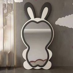 Mi-Mirror Bunny Floor Mirror Kids Room Mirror Kids Room, Room Mirror Ideas, Dressing Room Mirror, Eyewear Store Design, Kids Mirrors, Mirror Interior Design, Dressing Room Decor, Hall Mirrors, Door Glass Design