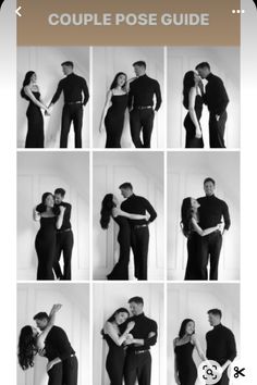 a couple posing in different poses with their arms around each other and the words couples pose guide