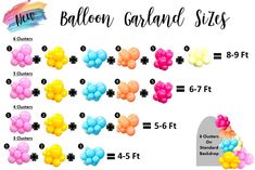 Balloon Clusters Clusters for Balloon Garlands and Balloon Arches Designed for Balloon Artists Tuftex Sempertex Kalisan DIY Balloons - Etsy Tuftex Balloon Garland, Balloon Arch Pricing Guide, Ballon Cluster Ideas, Balloon Clusters Diy, Square Balloon Arch, Colorful Balloon Arch, Balloon Decorations Diy Tutorials, Balloon Hacks