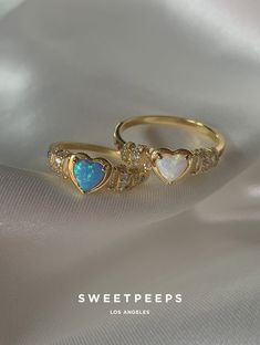 Product Details + Care  - 925 Sterling Silver - Non Tarnish - 1 Ring Only - Wipe Clean  - Imported  Dimensions - Sizes 5,6,7,8 Have a question? Please message info@shopsweetpeeps.com and our support team will get back to you in 48 hours. Opal Heart Ring, Jewelry Accessories Ideas, Dope Jewelry, Matching Jewelry, Jewelry Lookbook, Pretty Rings, Heart Locket, Girly Jewelry, Jewelry Inspo