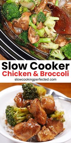 this slow cooker chicken and broccoli meal is ready to be eaten