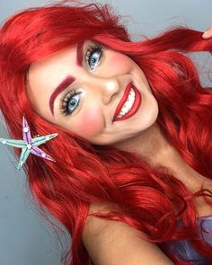 Mermaid Costume Makeup, Little Mermaid Makeup, Ariel Makeup, Pretty Halloween Makeup, Mermaid Makeup Halloween, Disney Princess Makeup, Meme Costume, Ariel Costume, Halloween Make-up Looks