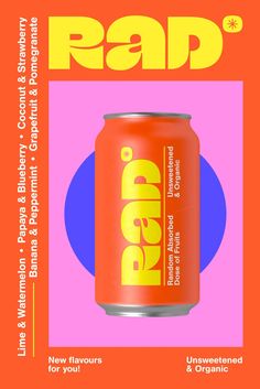 a can of rapp on an orange and pink background with the words rapp below it