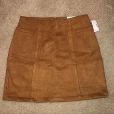 New With Tags Maurices Size 10 Camel - Brown Color High Rise Faux Suede Skirt Hidden Back Zipper Front Pockets Brown Suede Skirt, Faux Suede Skirt, Suede Skirt, Brown Suede, Brown Color, Front Zipper, Faux Suede, Camel, Womens Skirt