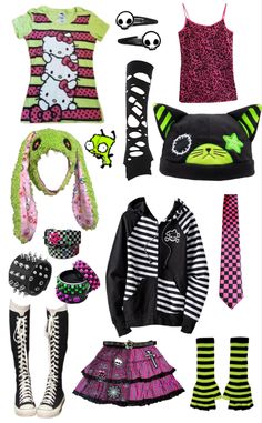 scene, scenecore, rawr, xd, outfit, kawaii, monster Scene Clothing, Silly Clothes, Scene Girls, Funky Outfits, Scene Kids, Mia 3