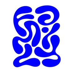 an abstract blue and white logo with wavy lines on the bottom, in front of a white background