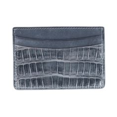 Look no further than this genuine crocodile card case for the height of men's luxury accessories. This slim-lined card case is a fantastic way to keep your important cards and cash organized without the bulk of a wallet. Handcrafted in America of exotic crocodile hide, this card case is the perfect match for a man on the go. It features 2 card slots on each side to keep your personal effects organized but is slim enough to easily fit in your front pocket. It also makes a fantastic gift for the d Mens Luxury Accessories, Cash Organizer, Mens Luxury, Card Holder Wallet, Luxury Accessories, Fantastic Gifts, Belt Size, Wallet Men, In America