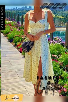 Women's Fashion V-neck Sling Floral Casual Dresses Trendy Sleeveless Maxi Dress For Garden Party, Summer Maxi Dress With Sweetheart Neckline, Trendy Summer Sundress For Garden Party, Elegant Summer Suspender Dress With V-neck, Chic Suspender Dress With Sling For Day Out, Elegant V-neck Suspender Dress For Summer, Chic Maxi Suspender Dress For Summer, Spring Sundress For Date Night, Chic Maxi Length Suspender Dress For Summer