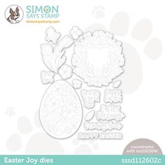 the simon says stamp set has been designed to look like an easter egg with flowers and leaves