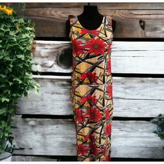 Red , Gold , Black, And Gray Sleeveless Dress. Scoop Neckline. Slits On Side. Buttons On Left Side Under Arm. ( Mostly For Looks But They Do Work) New With Tags . Never Worn Excellent Condition. Size S 49” From Top Of Shoulder To Hem. 17.5 From Armpit To Armpit Red Stretch Maxi Dress For Vacation, Stretch Red Maxi Dress For The Beach, Red Stretch Maxi Dress For Beach, Red Stretch Maxi Dress For The Beach, Red Stretch Summer Dress, Red Maxi Dress With Side Slits For Summer, Red Sleeveless Maxi Dress With Side Slits, Casual Red Sleeveless Maxi Dress, Red Maxi Dress With Side Slits