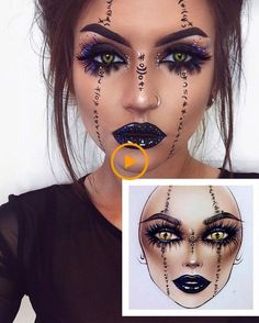 Makeup Zombie, Makeup Clown, Halloween Makeup Clown, Halloweenský Makeup, Halloween Make-up Looks, Face Charts