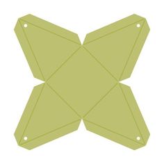 an image of a green object that is made out of geometric shapes and has holes in the middle