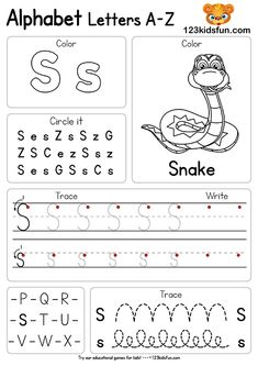 the alphabet worksheet for children to learn how to write and draw letters with pictures