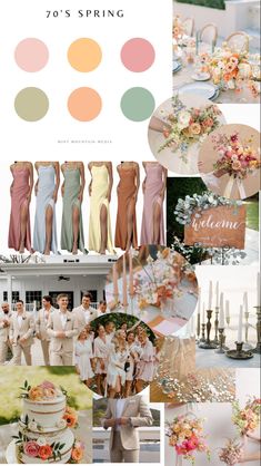 the color scheme for this wedding is peach and green