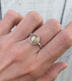 Elegant Sparkly Golden Faceted Rutilated Quartz Solitaire Ring | Engagement Ring | Gifts for Her | Golden Needles Quartz Ring by GildedBug on Etsy Minimalist Jewelry With Natural Inclusions For Everyday, Minimalist Everyday Jewelry With Natural Inclusions, Minimalist Silver Citrine Jewelry, Minimalist Sterling Silver Rings With Natural Inclusions, Minimalist Jewelry With Natural Inclusions, Unique Handmade Jewelry, Asheville Nc, Quartz Ring, Rutilated Quartz