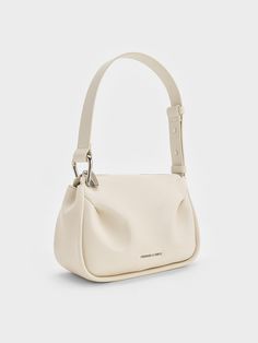 Cream Lumen Padded Crossbody Bag - CHARLES & KEITH US Functional Recyclable Bags, Classy Bags, Charles And Keith Bags, Cream Jewelry, Minimalist Purse, Bags Inspiration, Charles And Keith, Cream Purse, Apartment Goals