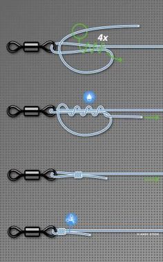 four different types of fishing hooks