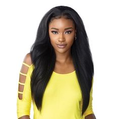 Sensationnel Long Black Yaky Texture Wig Half Wig. Can Be Used As A Headband Wig Wig Companies, Half Wig, Barrel Curls, Wigs For Sale, Edgy Hair, Half Wigs, Wigs Online, Headband Wigs, Long Wavy Hair