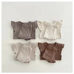 Cute Solid Color Sleeveless Sets, Cute Sleeveless Solid Color Sets, Casual Cotton Sets With Ruffles, Casual Cotton Ruffle Sets, Casual Cotton Ruffled Sets, Sleeveless Matching Solid Color Set, Solid Cotton Tops With Matching Set, Casual Comfy Outfit, Tee Shorts