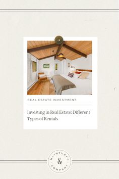 the real estate investment guide is shown in this white box with an image of a bed and