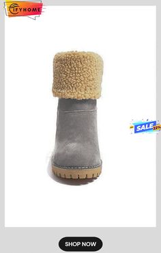 Gray Winter Fleece Lined Boots Chunky Heeled Boots, Boots Heel, Gray Winter, Chunky Heels Boots, Fashion Materials, Platform Sneakers, Slide Slipper, Ugg Boots, Chunky Heels