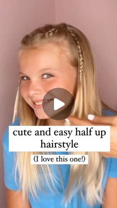 Easy Half Up Hairstyles For Long Hair, Half Up Hairstyle, Easy Hairstyles For Kids, Girls Hairstyles Easy, Wacky Hair Days, Wacky Hair, Daily Hairstyles, Game Day Hair, Pool Hairstyles