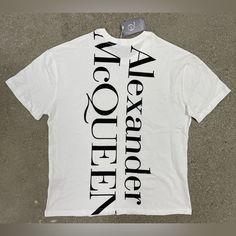 10% Off 2 Or More Items From My Closet! Thanks For Looking! Alexander Mcqueen's T-Shirt Crafted In White Cotton Jersey With Lettering Logo Print At Chest And Back. Featuring Crew Neck, Short Sleeves And Straight Hem. Details Color White / Black 100% Cotton White T-shirt With Signature Print For Summer, White Summer T-shirt With Signature Print, White Graphic Tee With Signature Print, White Signature Print Top For Streetwear, Relaxed Fit Signature Print Tops For Streetwear, Summer Crew Neck Tops With Signature Print, Summer Signature Print Tops For Streetwear, Summer Streetwear Tops With Signature Print, White Tops With Signature Print For Summer