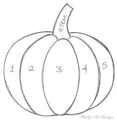 a drawing of a pumpkin with numbers on it