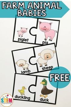 farm animal baby's puzzles for toddlers to learn how to read and write