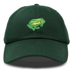 DALIX Cute Exotic Frog Hat Womens Embroidered Baseball Cap Trendy Green Adjustable Dad Hat, Trendy Adjustable Green Dad Hat, Adjustable Fit Green Brimmed Hat, Adjustable Green Brimmed Hat, Green Adjustable Brimmed Baseball Cap, Green Brimmed Baseball Cap, Novelty Green Adjustable Hat, Adjustable Green Novelty Hat, Casual Green Short Brim Dad Hat