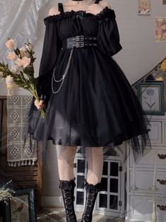 This price is for an OP and a belt.  Short/Long   	 		 			Size 			S 			L 		 		 			Bust 			78-108 			83-113 		 		 			Waist 			63-100 			68-105 		 		 			Full Length 			94/110 			94/110 		 		 			Sleeve Length 			60 			61 		 		 			Cuff 			17 			18 Black Belted Dresses For Fall, Spring Long Sleeve Dresses With Belt, Spring Long Sleeve Belted Dress, Black Belted Dress For Party, Black Long Sleeve Dress With Belt, Fall Evening Dress With Belt, Evening Fall Dress With Belt, Evening Dresses With Belt For Fall, Summer Party Long Sleeve Belted Dress