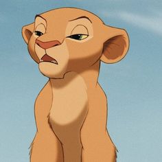 the lion king is sitting down with his mouth open